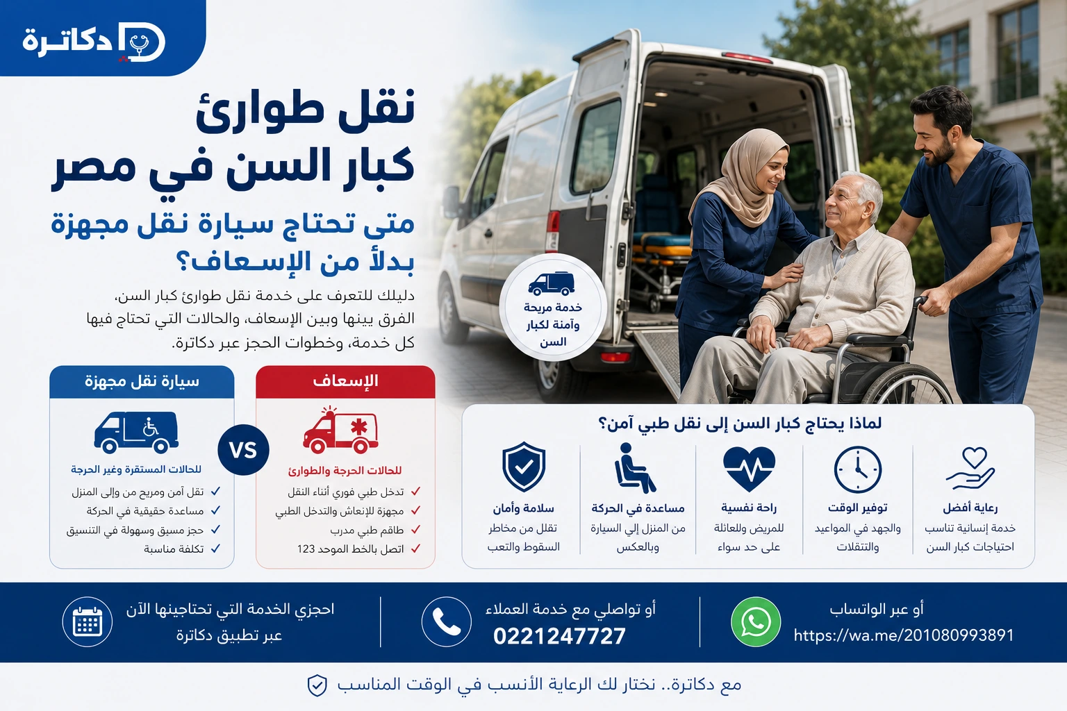 نقل طوارئ كبار السن: الدليل الكامل للتصرف الصحيح عند السقوط أو الأزمات المفاجئة